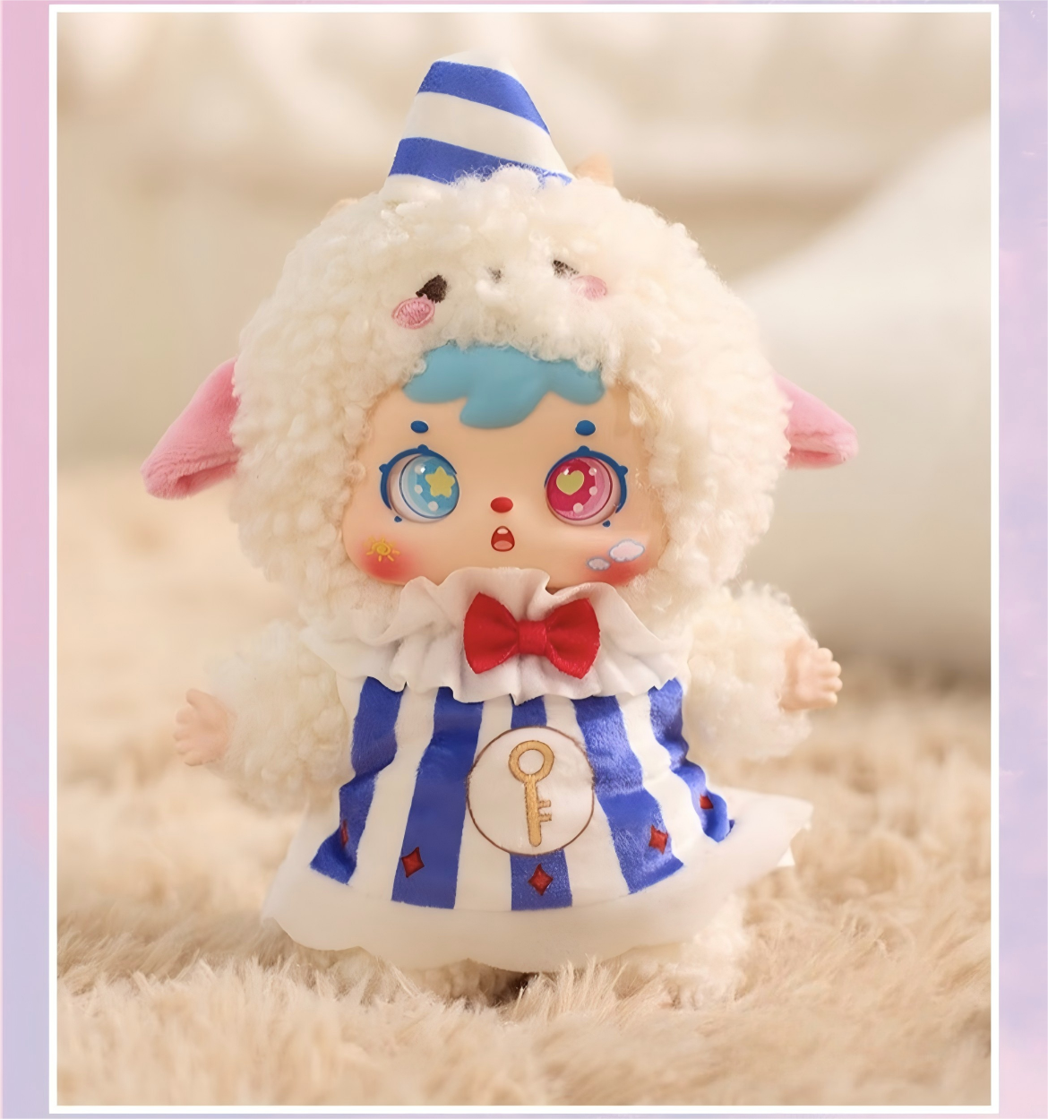 Samuel Between Dreams Series Blind Box Doll | Animal Pajama Design with Vinyl Face & Plush Fabric | Sparkling Eyes & Dreamy Colors | Sleep-Themed Charm Included | 6 Styles + 1 Secret | Approx. 14cm (1 Random Piece)