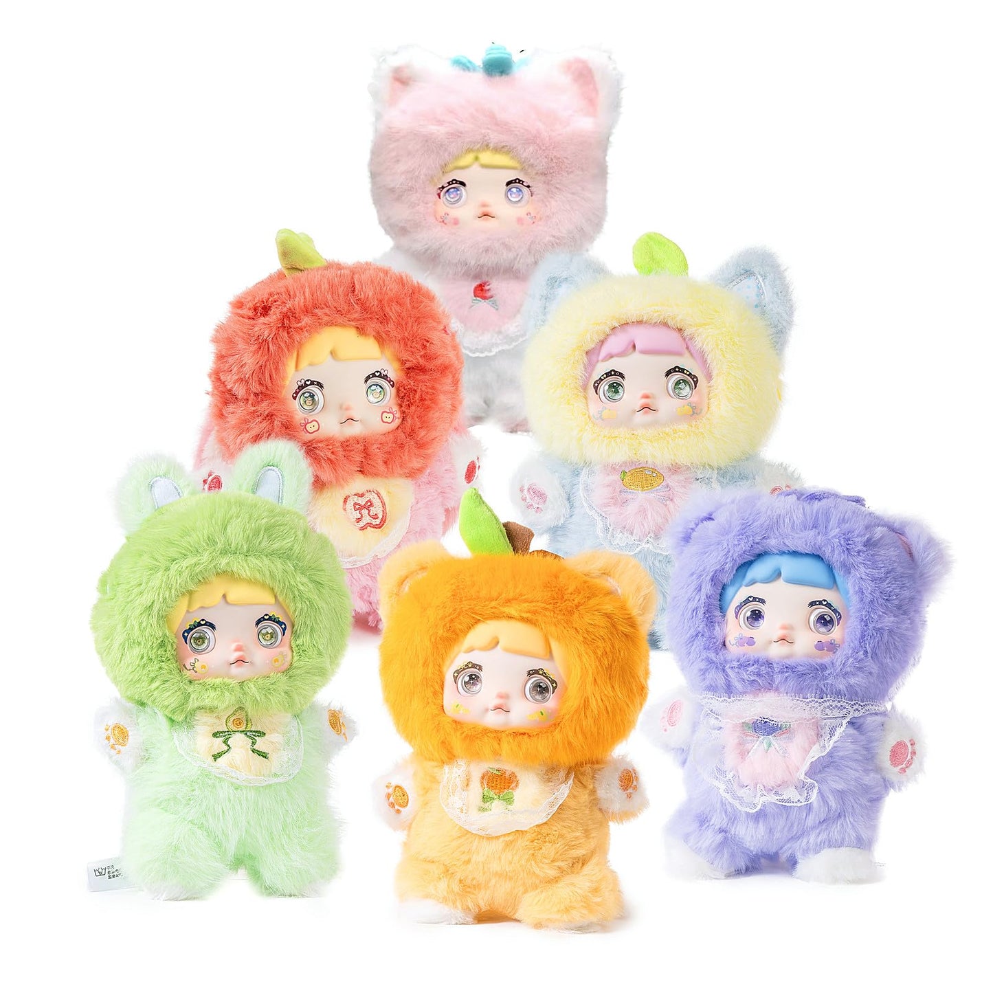 Nommi "Interesting Fruit" Series|Official Plush Doll|Fruit x Animal Design, Fine Embroidery, Luxury Plush|Rotating Eyes for Expression Change|Blind Box/Full Set|Perfect for Birthday/Christmas Gifts (Random 1)