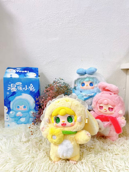 Discover the YOOKI Warm Bunny Series blind box plush keychain. 6 adorable bunny designs plus a rare secret edition, made with ultra-soft plush and detailed outfits. Perfect for collectors and gifts.