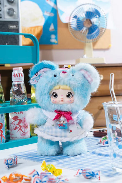 NOMMI Childhood Series Plush Blind Box Designer Toy | Collectible Plush Doll with Interchangeable Eyes, Movable Legs, Removable Outfit, Sitting Pose, Random Blind Box Gift