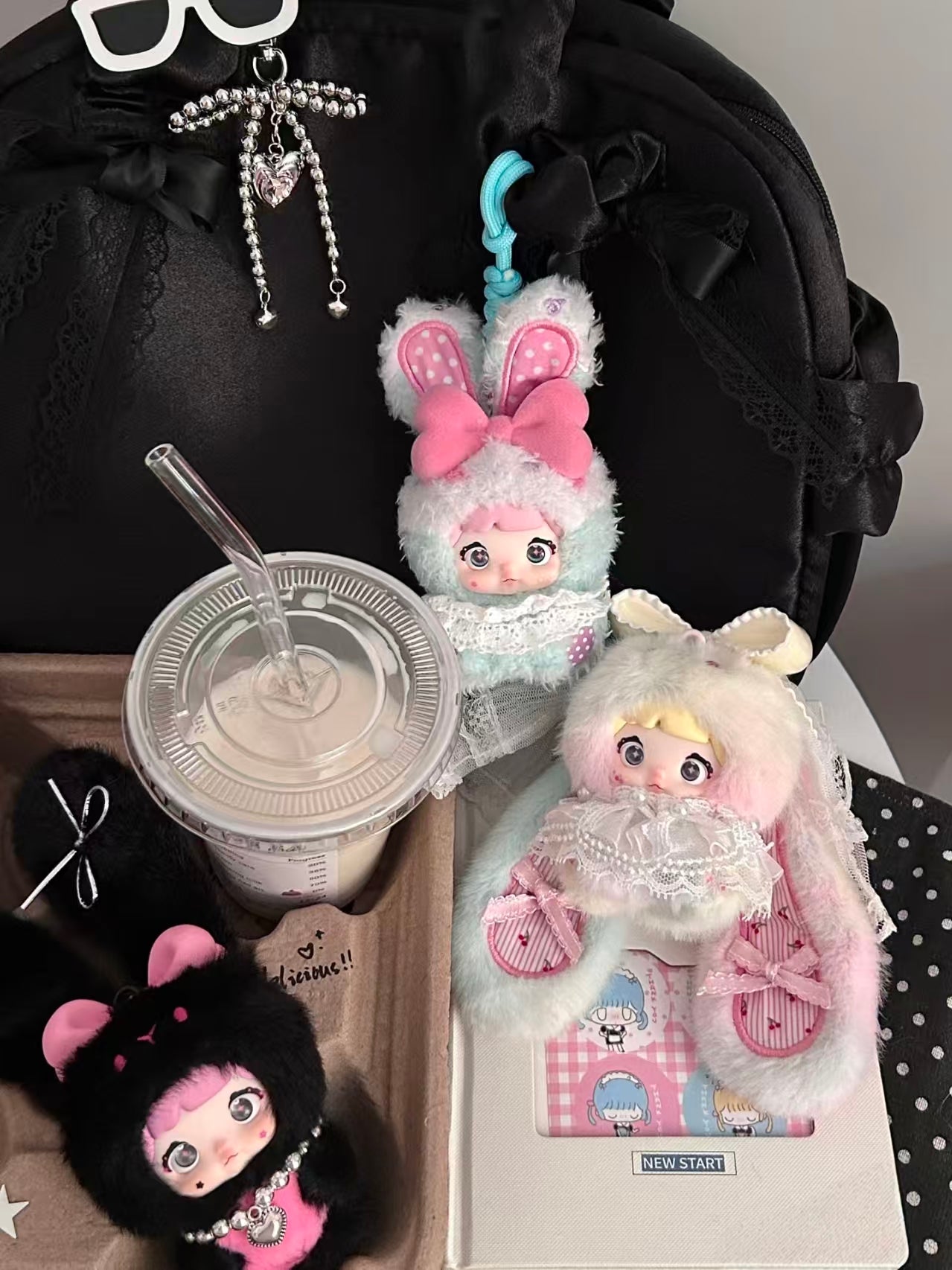 Nommi Mibao Sweet Bunny Plush Blind Box – Designer Toy Bunny Pendant with Rotating Eyes