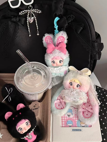 Nommi Mibao Sweet Bunny Plush Blind Box – Designer Toy Bunny Pendant with Rotating Eyes