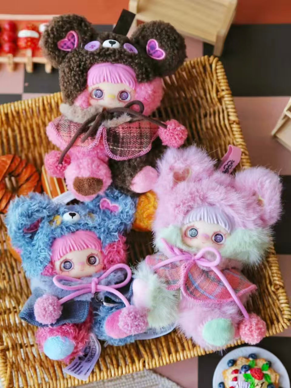 MayMei Bear Cookie Series Plush Blind Box – Fluffy Bear Hoodie Doll (14cm) | Collectible Designer Toy