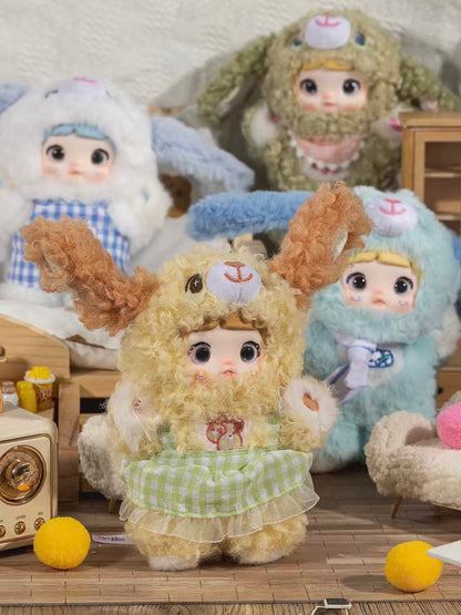 Nommi Puppy Diary Series Plush Mascot & Keychain – Blind Box Collectible Puppy with Interchangeable Eyes