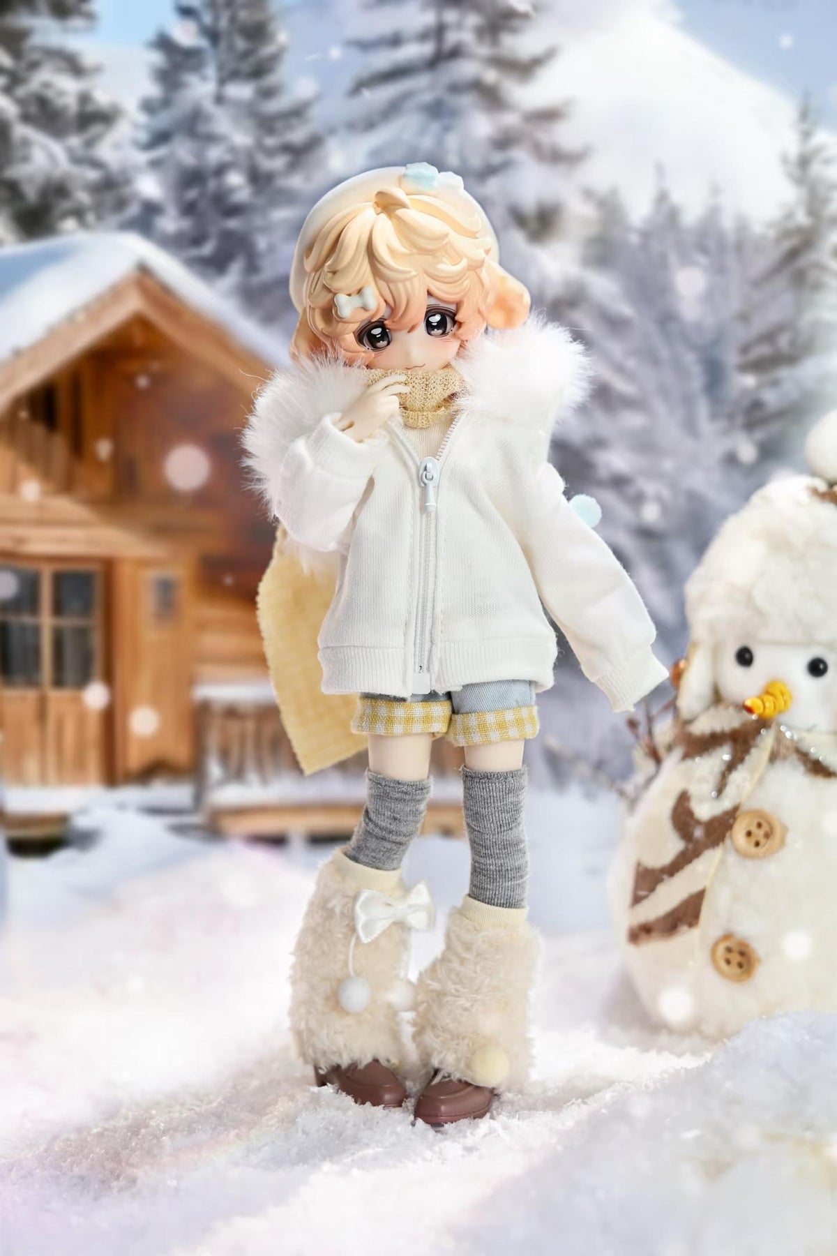 箱入りファーシリーズ BJD ブラインドドール 1/8スケール 約20cm 全身可動 着せ替え人形（ランダム1体）