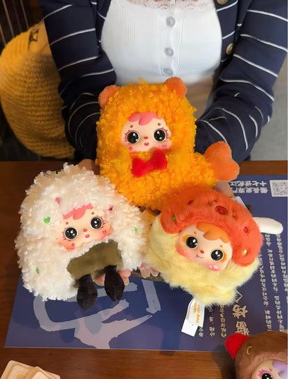 Samuel Fried Shrimp Series Blind Box — Official Authentic Designer Toy, Cute Fried Shrimp Character Design, 6 Regular + 1 Secret, Collectible Desk Display, Christmas & Birthday Gift