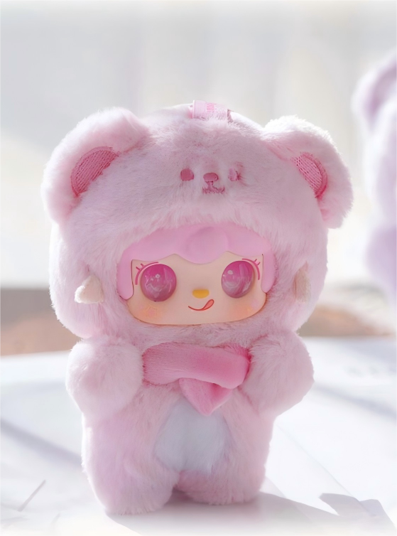 Yooki Bite-Me Bear Plush Blind Box – 10cm Plush Mascot, Random 1 of 8 Designs, Collectible Desk Decor