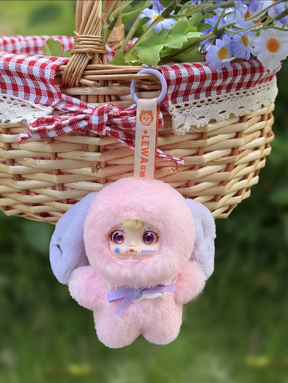 Yumi Furry Fairy Town Plush Keychain Blind Box | Soft Furry Texture & Pastel Design | Bag Charm or Desk Decor | 6 Styles + 1 Secret | 1 Random Piece