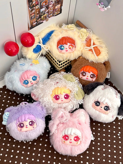 Sanmi Mini Animal Makeup Mirror Blind Box Series | Cute Fluffy Animal Designs | 6 Regular + 1 Secret | Official Licensed | Desk Decor & Portable Mirror | Gift & Collectible