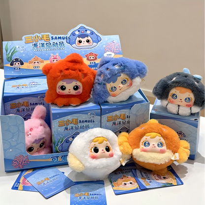 Samuel  “Ocean Parade” Plush Blind Box Collection｜Chibi Ocean Friends × Ultra-Soft Cozy Design Official Licensed Edition｜7 Designs Total (Including Secret)｜Random Blind Box Collectible Desk Display Christmas & Birthday Gift