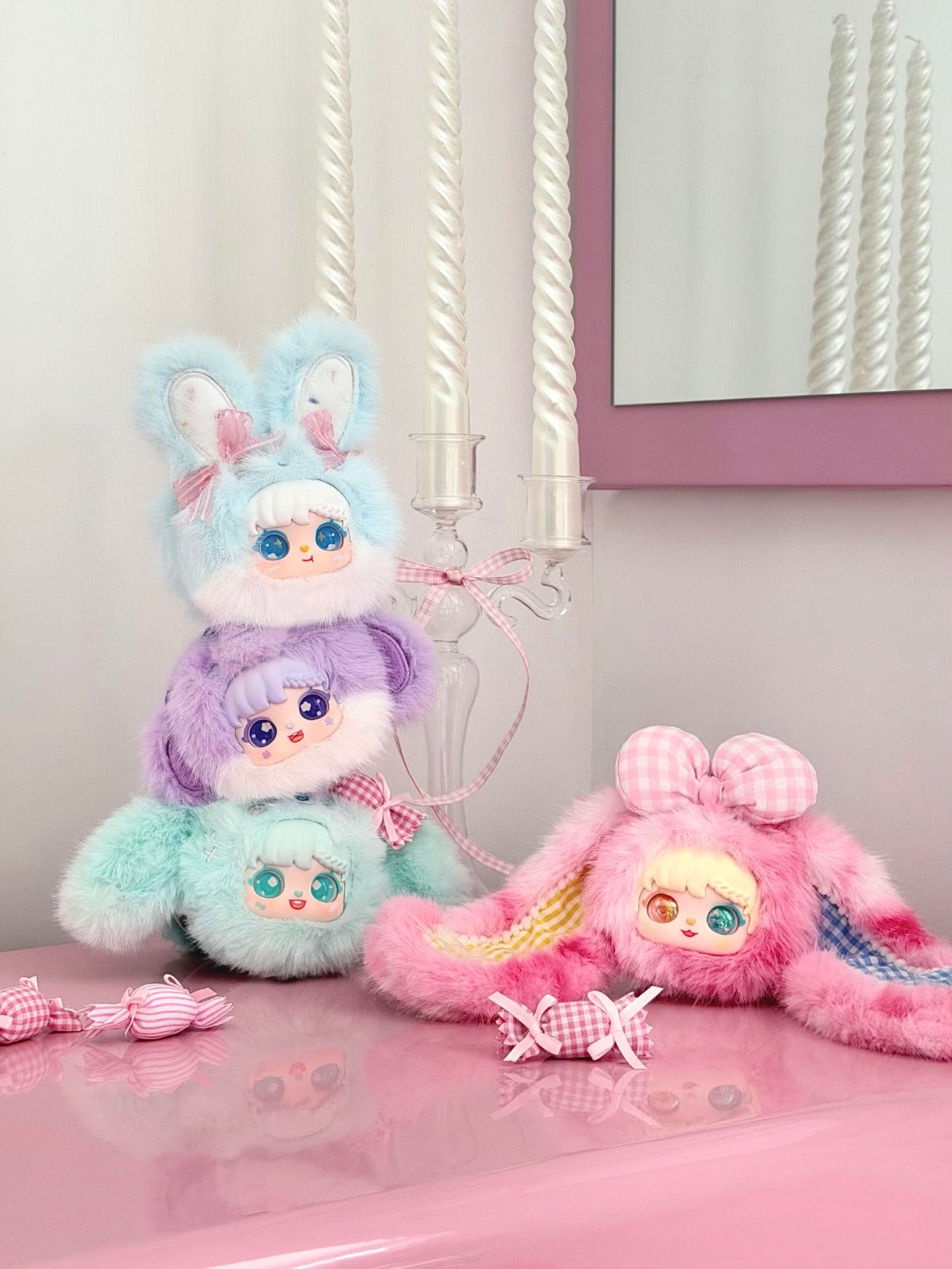 Sanmi Goddess Animal Compact Mirror Collection | Official Authentic | Plush Mini Animal Mirror Blind Box (6 Regular + 1 Secret) | Gift & Collectible