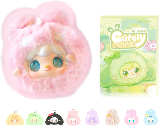Yooki Moe Rabbit Plush Blind Box – 6–8cm Plush Mascot, Random 1 of 9 Designs, Collectible Desk Decor