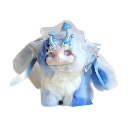 Bunny Dragon Forest Tea Party Series Plush Blind Box Collectible | Approx. 20cm | PVC Face & Soft Fur Design | 6 Regular + 1 Secret | Christmas & Birthday Gift Desktop Decor | Official Authentic