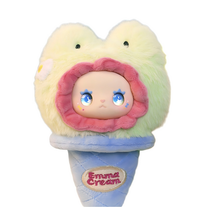 LOVELY EMMA Ice Cream Ball Series Blind Box — Official Authentic Designer Toy, Plush Ice Cream Character, 8 Regular + 1 Secret (1:96), Approx. 12cm, Collectible Desk Display Gift