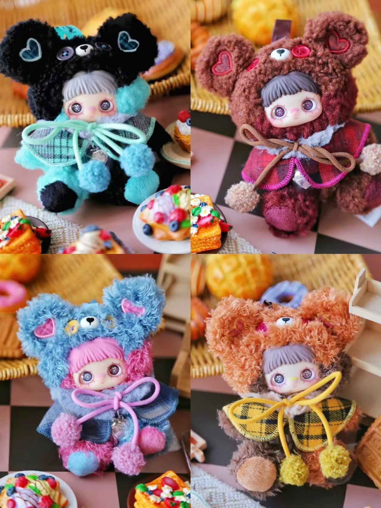 MayMei Bear Cookie Series Plush Blind Box – Fluffy Bear Hoodie Doll (14cm) | Collectible Designer Toy