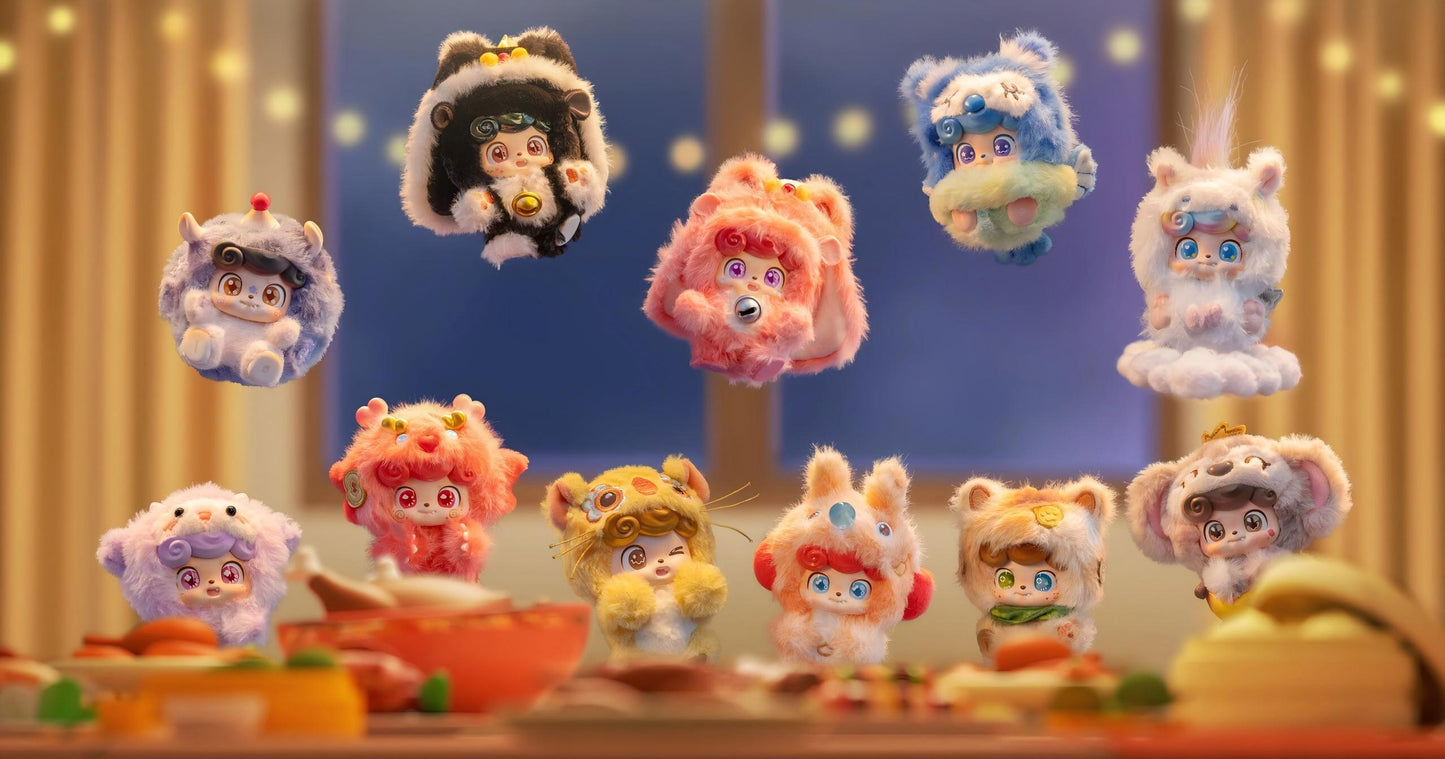 Q Baby Good Fortune Series Designer Blind Box | Lucky Creature Plush & Soft Vinyl Design | Cute Desk Display Collectible | 9 Regular + 1 Small Secret + 1 Large Secret | 1 Random | Official Authentic | Perfect for Christmas & Birthday Gifts