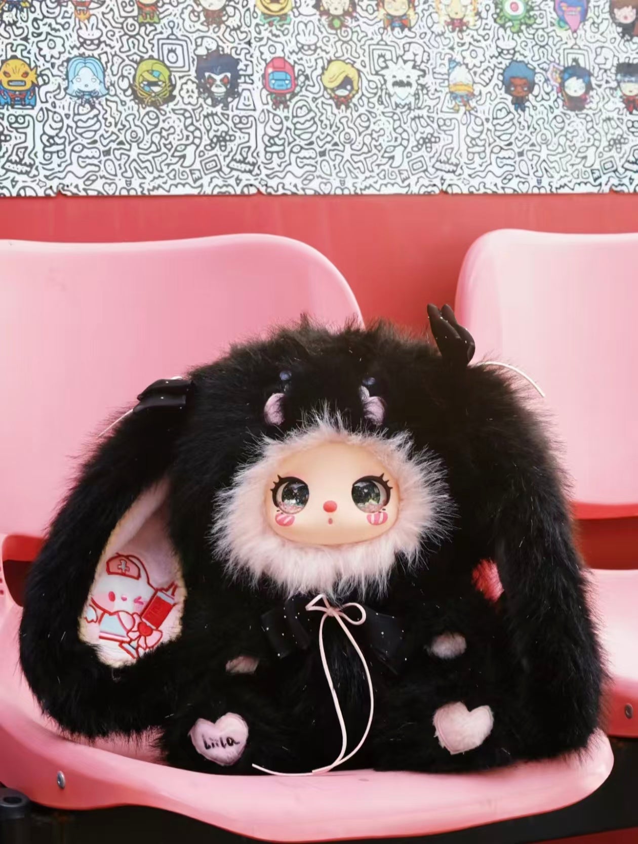 LIILA 600% Large Plush Elephant & Bunny V3 – 36cm Shiny Silver Thread Designer Plush | Blind Box Collectible