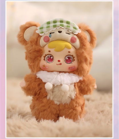 Samuel  Between Dreams Series Blind Box Doll | Animal Pajama Design with Vinyl Face & Plush Fabric | Sparkling Eyes & Dreamy Colors | Sleep-Themed Charm Included | 6 Styles + 1 Secret | Approx. 14cm (1 Random Piece)