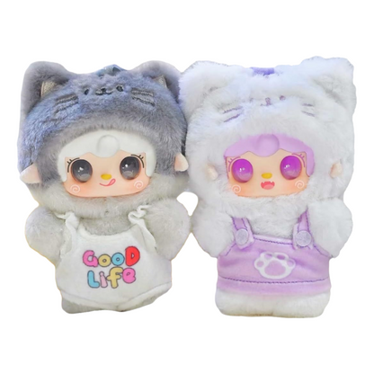 Yooki Meow Summer Party Plush Blind Box – 12cm Cat-Ear Plush Mascot, Random 1 Design, Collectible Decor