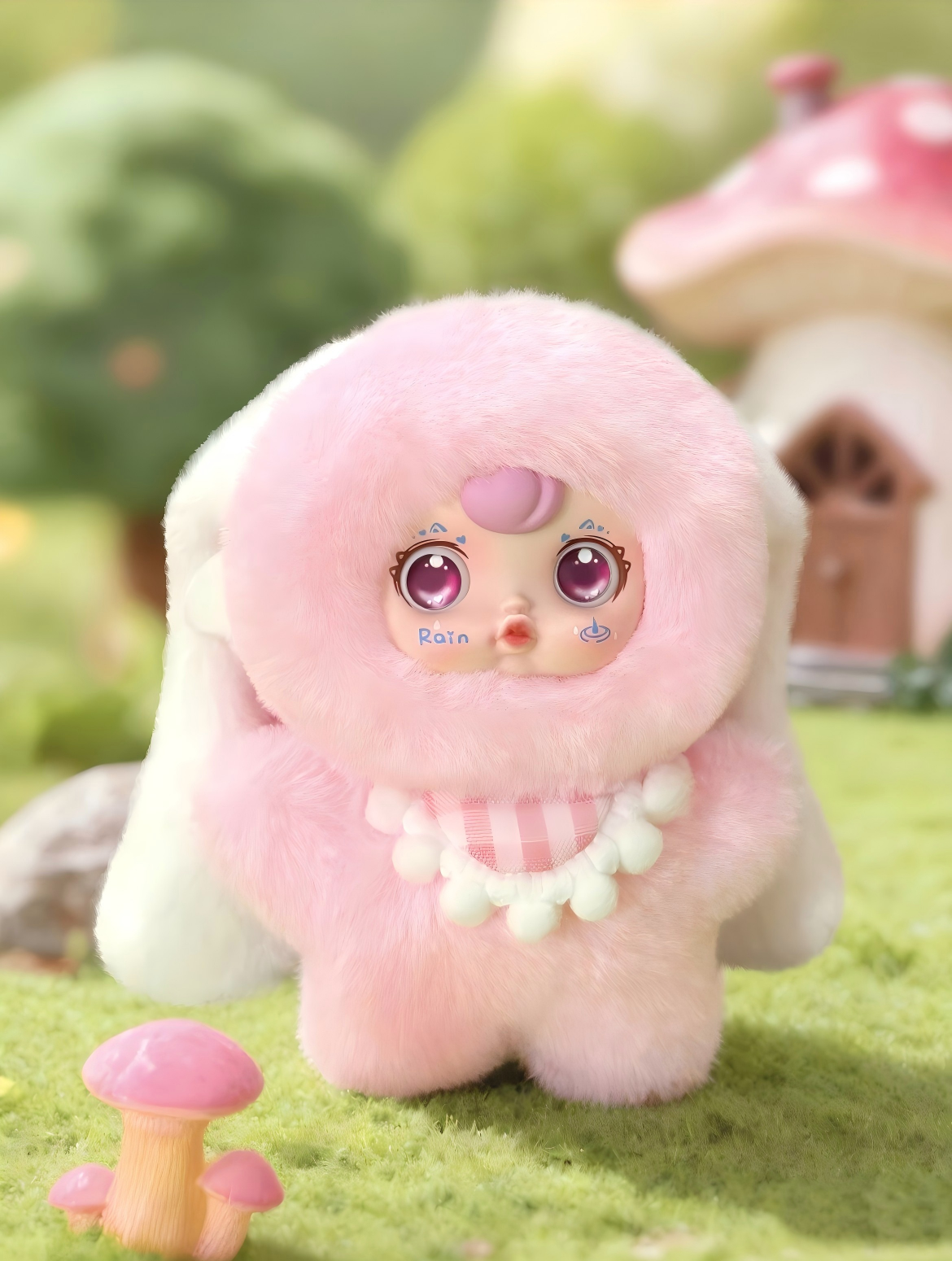Yumi Furry Fairy Town Plush Keychain Blind Box | Soft Furry Texture & Pastel Design | Bag Charm or Desk Decor | 6 Styles + 1 Secret | 1 Random Piece