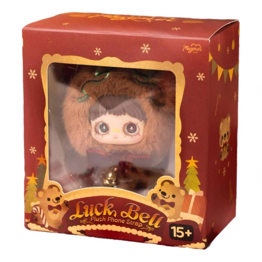 MayMei Lucky Bell Yarn Phone Strap Official Plush Charm with Jingle Bell A Cozy Winter Lucky Mascot for Phone and Bag Accessories Limited Seasonal Gift