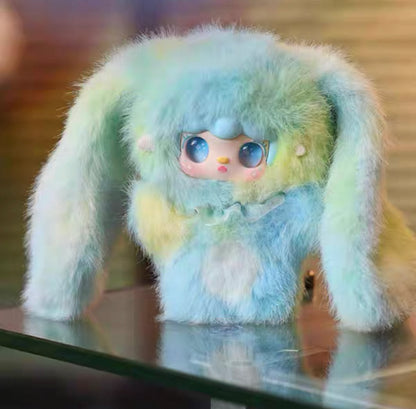 YOOKI Jumping Bunny Plush Blind Box – 13–14cm Gradient Plush Keychain, Random 1 of 10 Designs