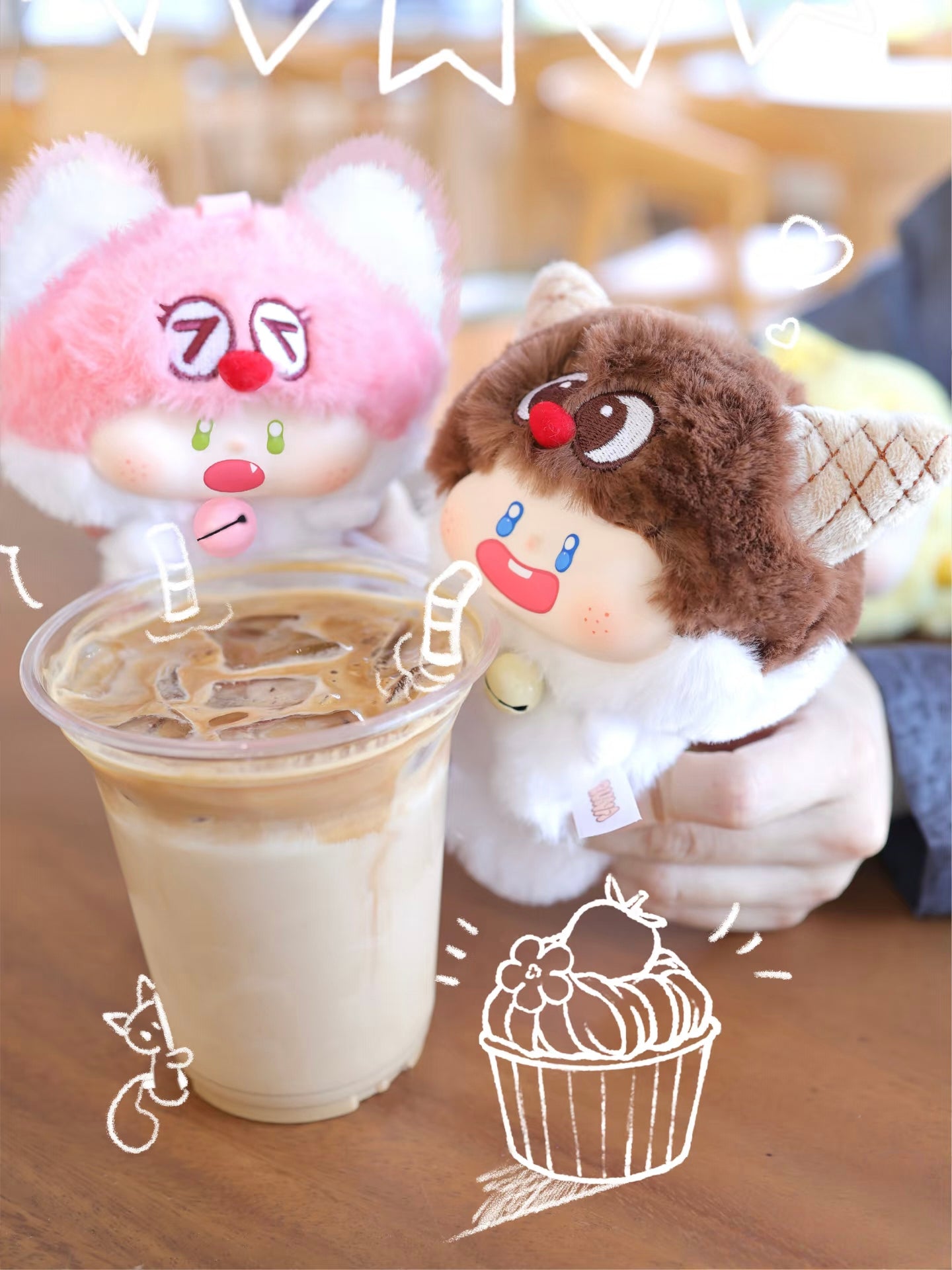 Runa Sweet Cat Park Plush Blind Box | Vinyl Face Fluffy Cat Plush | 13cm | 6 Designs + Secret | Cute Gift