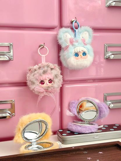 Sanmi Goddess Animal Compact Mirror Collection | Official Authentic | Plush Mini Animal Mirror Blind Box (6 Regular + 1 Secret) | Gift & Collectible