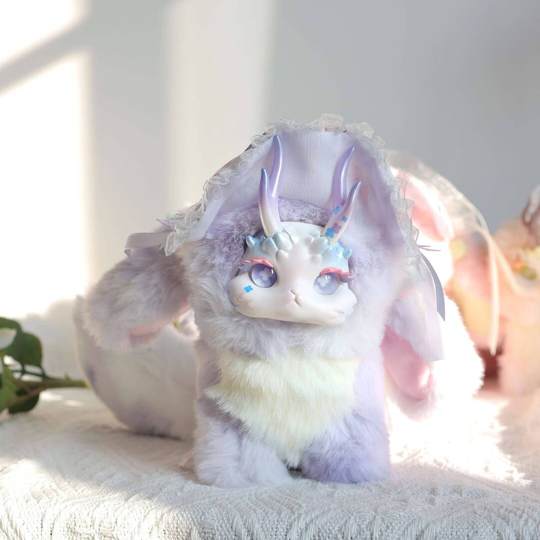 Bunny Dragon Forest Tea Party Series Plush Blind Box Collectible | Approx. 20cm | PVC Face & Soft Fur Design | 6 Regular + 1 Secret | Christmas & Birthday Gift Desktop Decor | Official Authentic