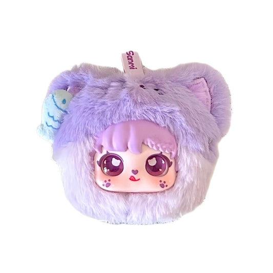 Sanmi Mini Animal Makeup Mirror Blind Box Series | Cute Fluffy Animal Designs | 6 Regular + 1 Secret | Official Licensed | Desk Decor & Portable Mirror | Gift & Collectible