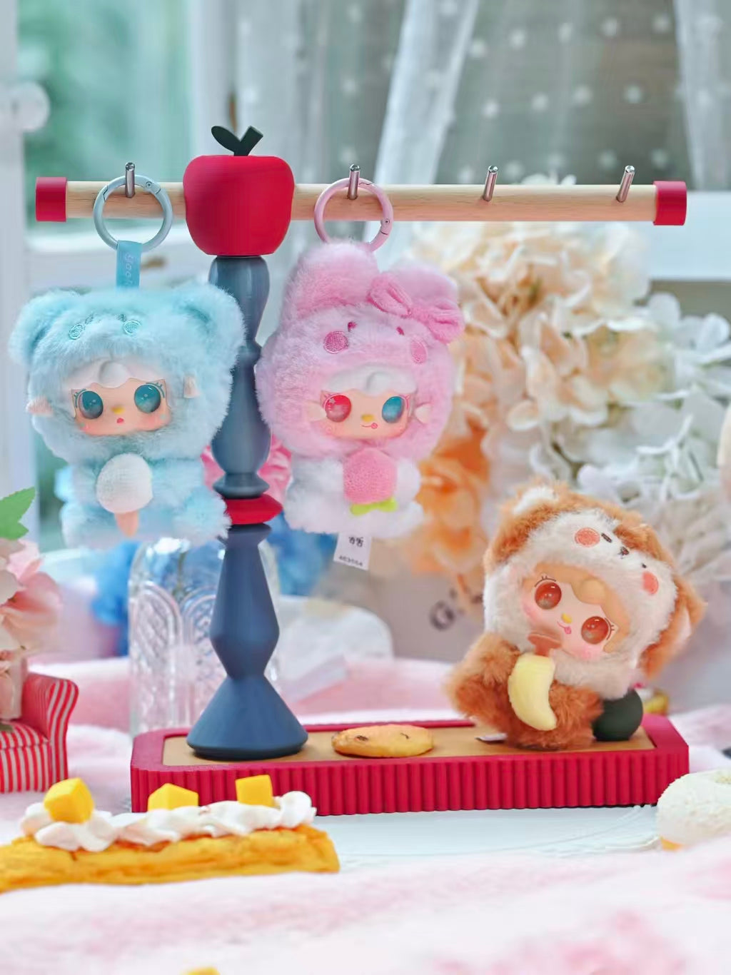 YOOKI Hugging Gourmet Series Blind Box Plush Keychain | Random 2 Pieces | 9 Designs incl. Secret | Scented Mini Plush with Odd-Eye Characters | Approx. 10cm Designer Collectible