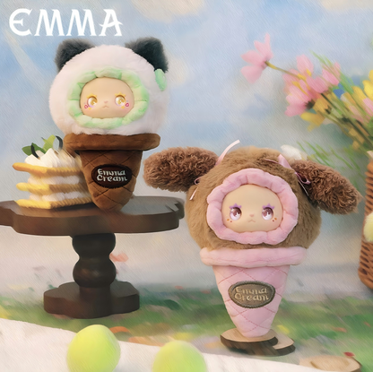 LOVELY EMMA Ice Cream Ball Series Blind Box — Official Authentic Designer Toy, Plush Ice Cream Character, 8 Regular + 1 Secret (1:96), Approx. 12cm, Collectible Desk Display Gift