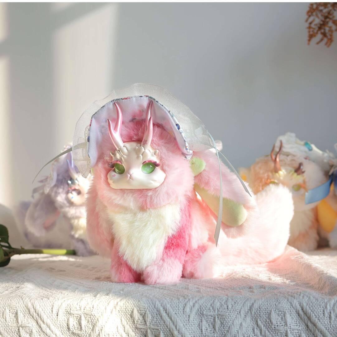 Bunny Dragon Forest Tea Party Series Plush Blind Box Collectible | Approx. 20cm | PVC Face & Soft Fur Design | 6 Regular + 1 Secret | Christmas & Birthday Gift Desktop Decor | Official Authentic