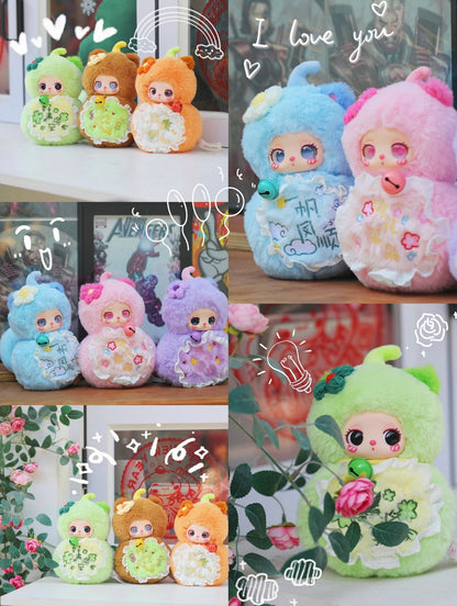 Liila’s Magic Fortune & Prosperity Blind Box Designer Toy Plush Cat × Gourd with Glitter Galaxy Eyes Wiggling Tail and Lucky Bell 6 Regular Designs + 1 Mystery Edition for Collecting Desk Decor and Gifting