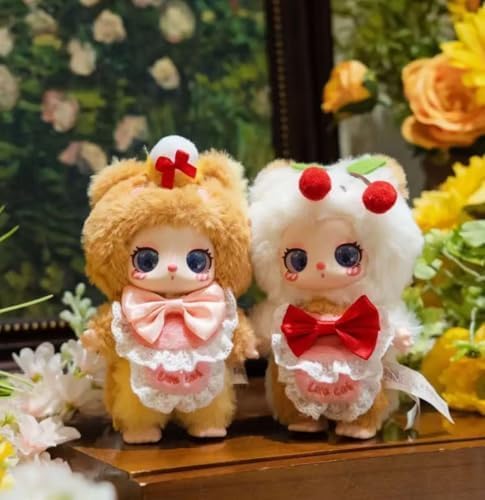 日本国内送料無料｜Liila toys 第4代 スイーツテーマの可愛い小猫｜正規品 スイーツシェフ風×ふわふわ蓬松デザイン＆大きなリボー付き｜全7種（シークレット1種含む） (6個装端盒)