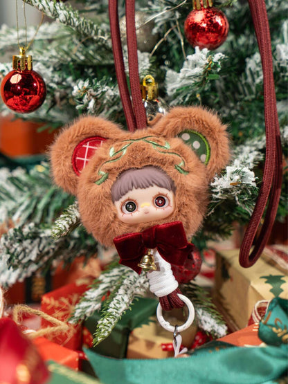 MayMei Lucky Bell Yarn Phone Strap Official Plush Charm with Jingle Bell A Cozy Winter Lucky Mascot for Phone and Bag Accessories Limited Seasonal Gift
