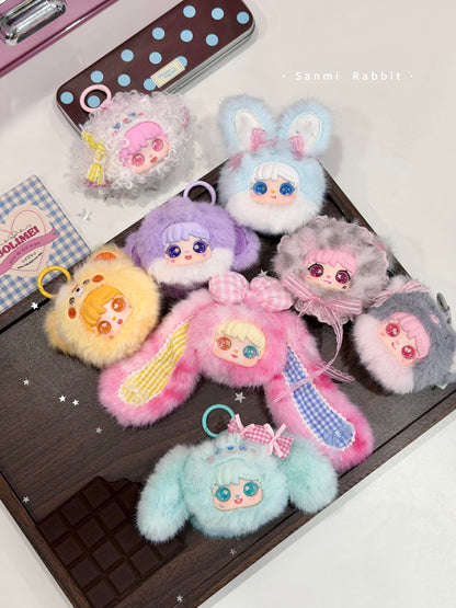 Sanmi Goddess Animal Compact Mirror Collection | Official Authentic | Plush Mini Animal Mirror Blind Box (6 Regular + 1 Secret) | Gift & Collectible