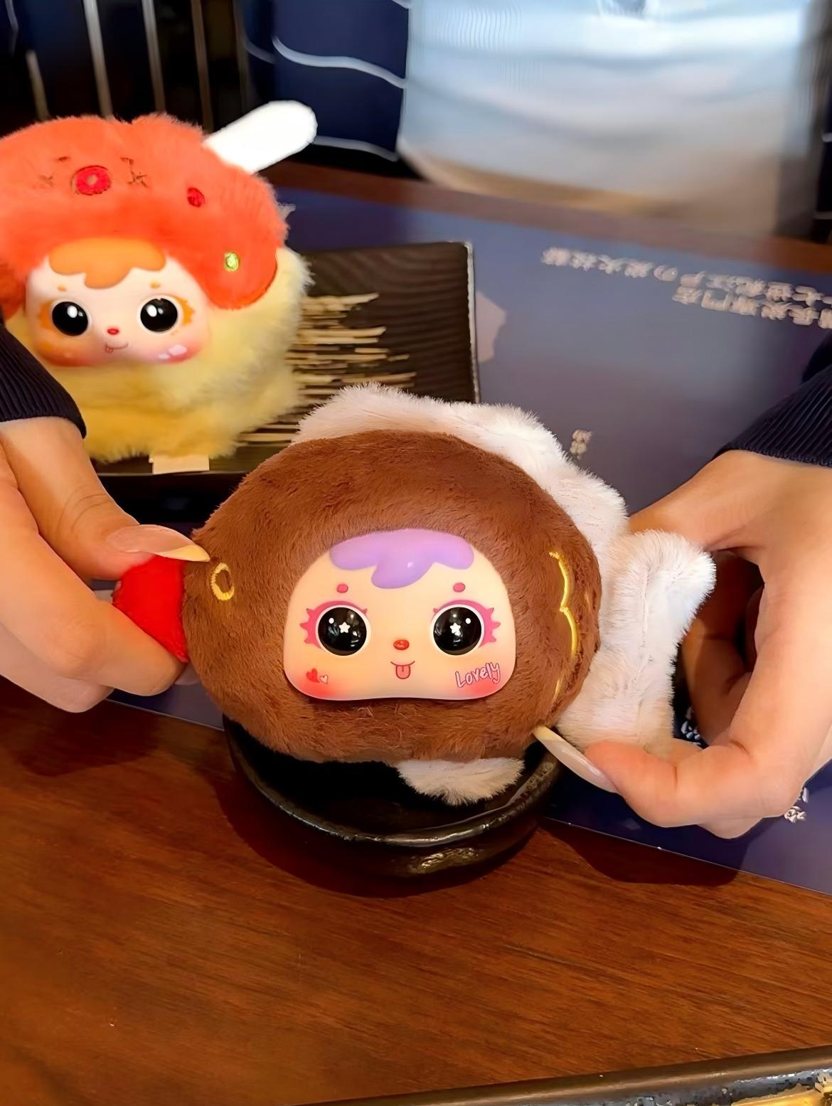 Samuel Fried Shrimp Series Blind Box — Official Authentic Designer Toy, Cute Fried Shrimp Character Design, 6 Regular + 1 Secret, Collectible Desk Display, Christmas & Birthday Gift