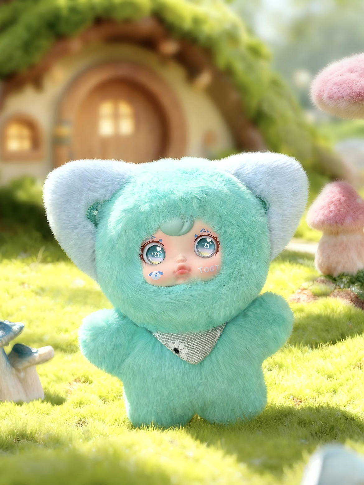 Yumi Furry Fairy Town Plush Keychain Blind Box | Soft Furry Texture & Pastel Design | Bag Charm or Desk Decor | 6 Styles + 1 Secret | 1 Random Piece