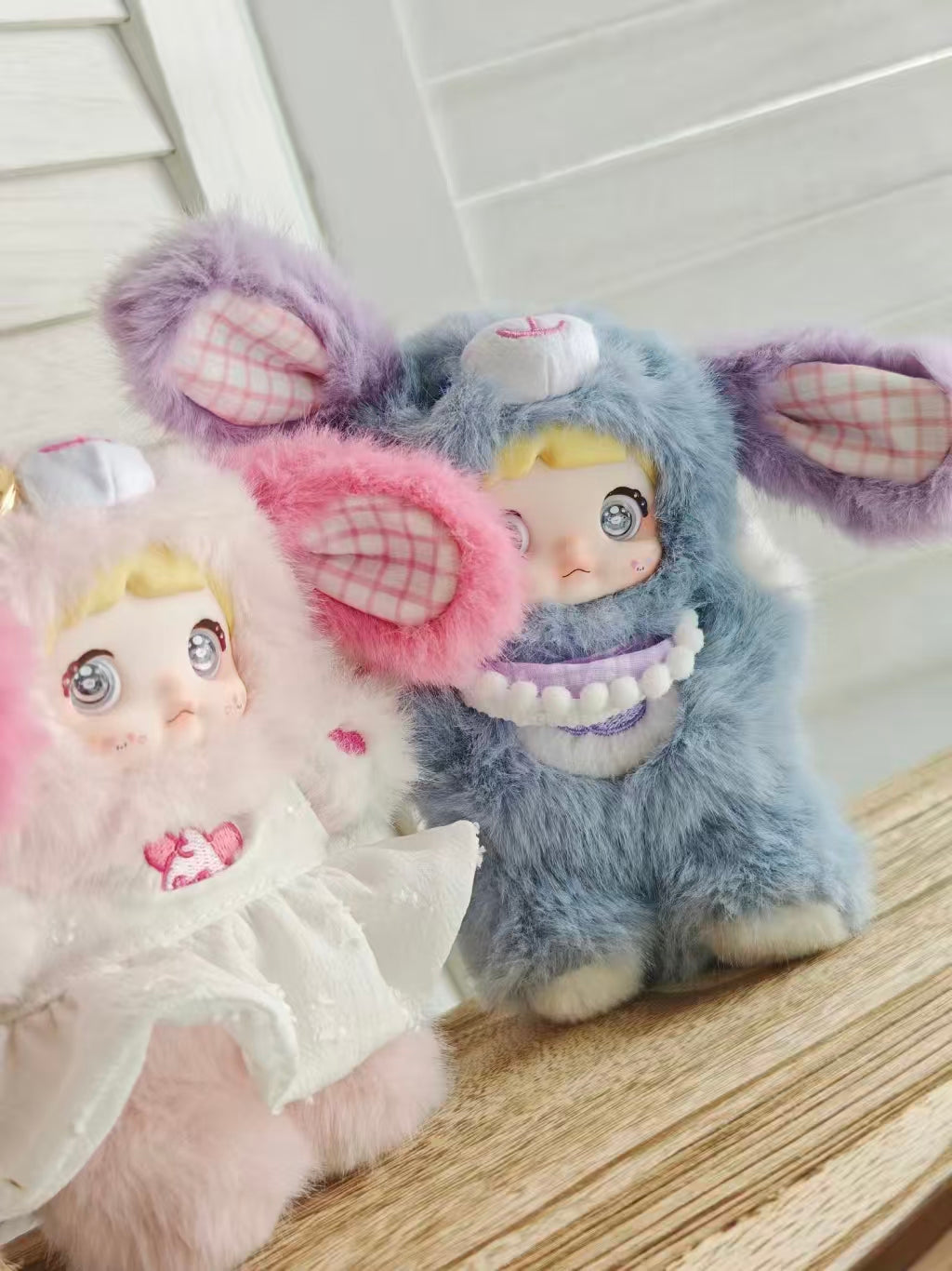 Nommi Puppy Diary Series Plush Mascot & Keychain – Blind Box Collectible Puppy with Interchangeable Eyes