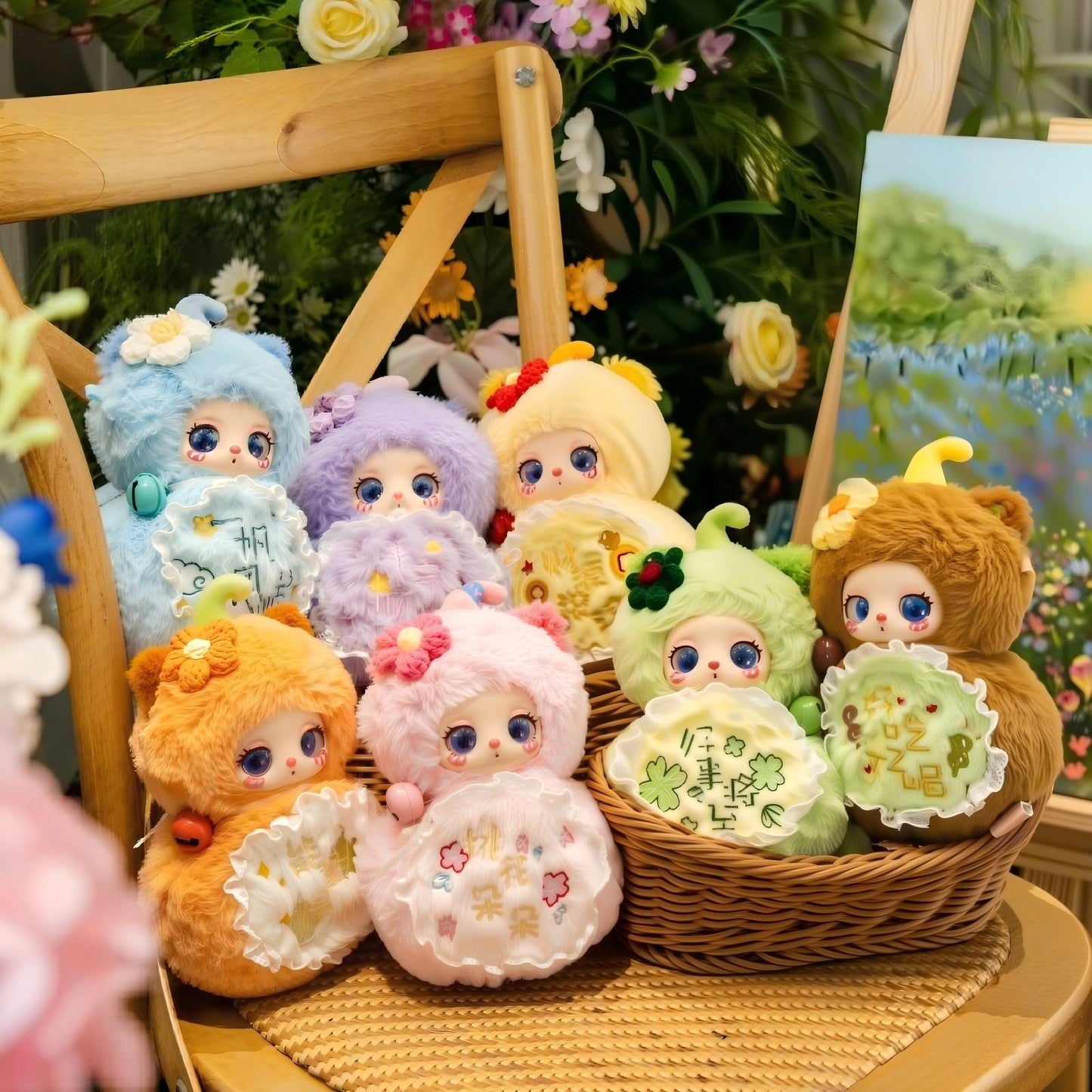 Liila’s Magic Fortune & Prosperity Blind Box Designer Toy Plush Cat × Gourd with Glitter Galaxy Eyes Wiggling Tail and Lucky Bell 6 Regular Designs + 1 Mystery Edition for Collecting Desk Decor and Gifting