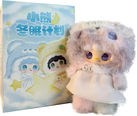 Bear Dormancy Project, Plush Mascot, 3 Types of Eye Plate Construction, Lightly Movable to Change Expressions, Fluffy Winter Design, Perfect for Collection / Bag Decoration (1 Random Item in Total of