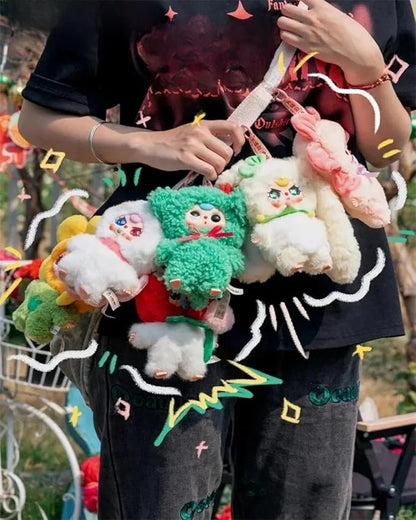 日本国内送料無料｜春天在哪里シリーズ ぬいぐるみ 正規品｜ふわふわ春テーマ＆花・芽・うさ耳デザイン｜動くおめめ＆PVC