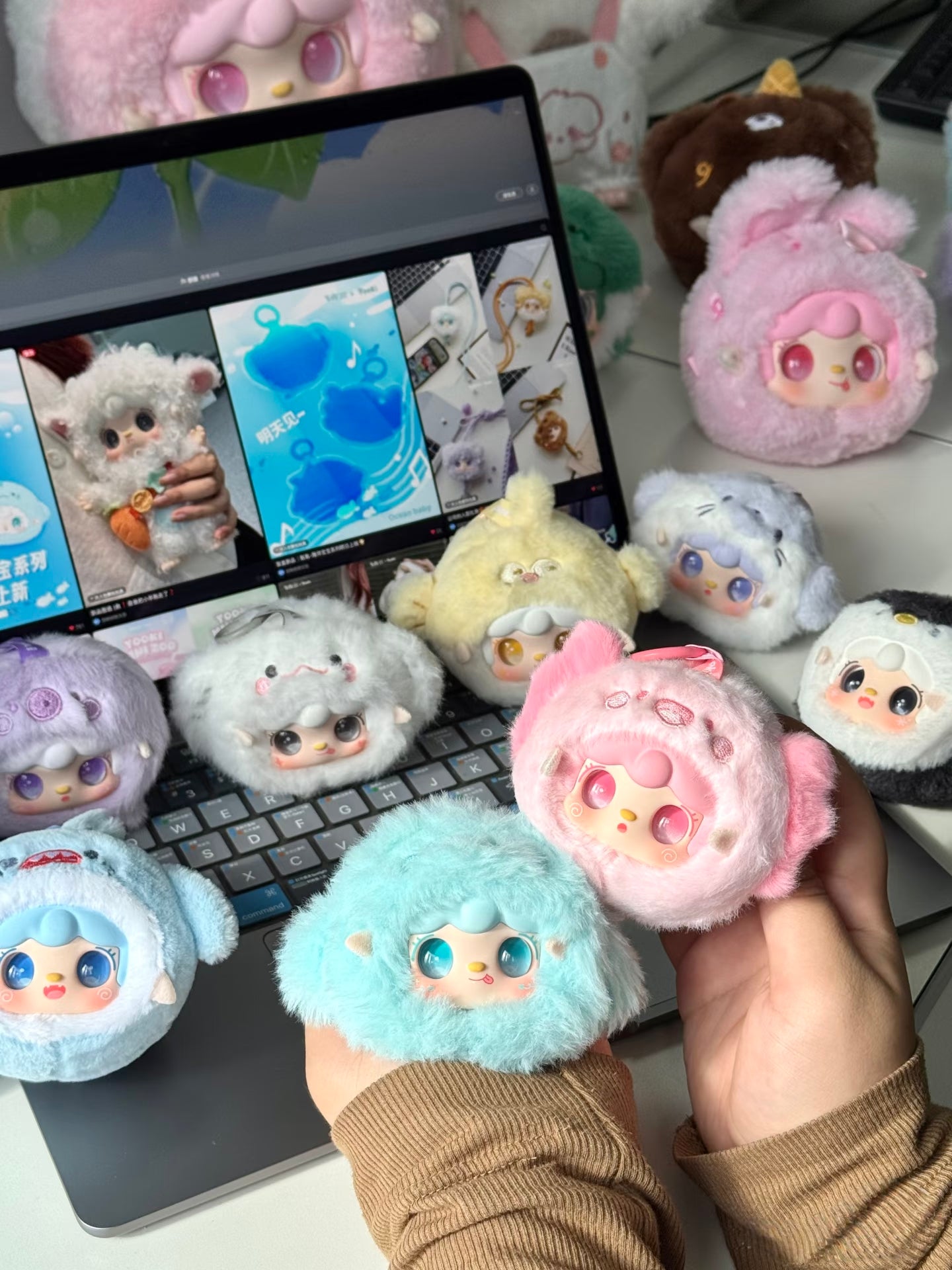 Yooki Ocean Baby Plush Keychain | Blind Box Collectible Mini Mascot | Soft Plush & PVC Face, 10 Characters