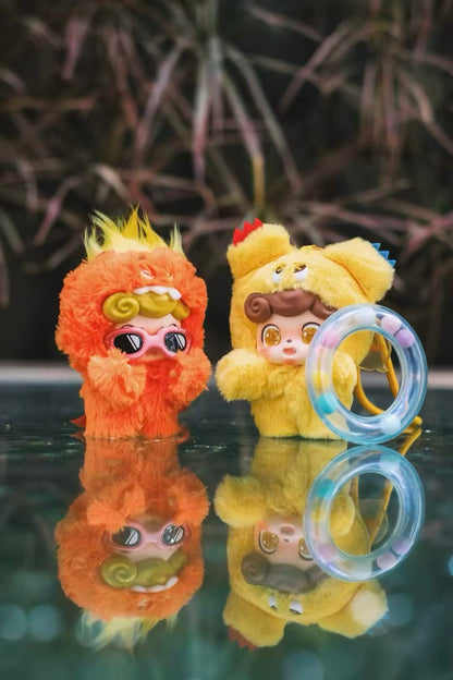 Q.Kid Emotion Monster Plush Keychain Blind Box | Fluffy Plush × PVC Face Cute Mascot | 6 Designs + Secret | Authentic Chinese Designer Toy