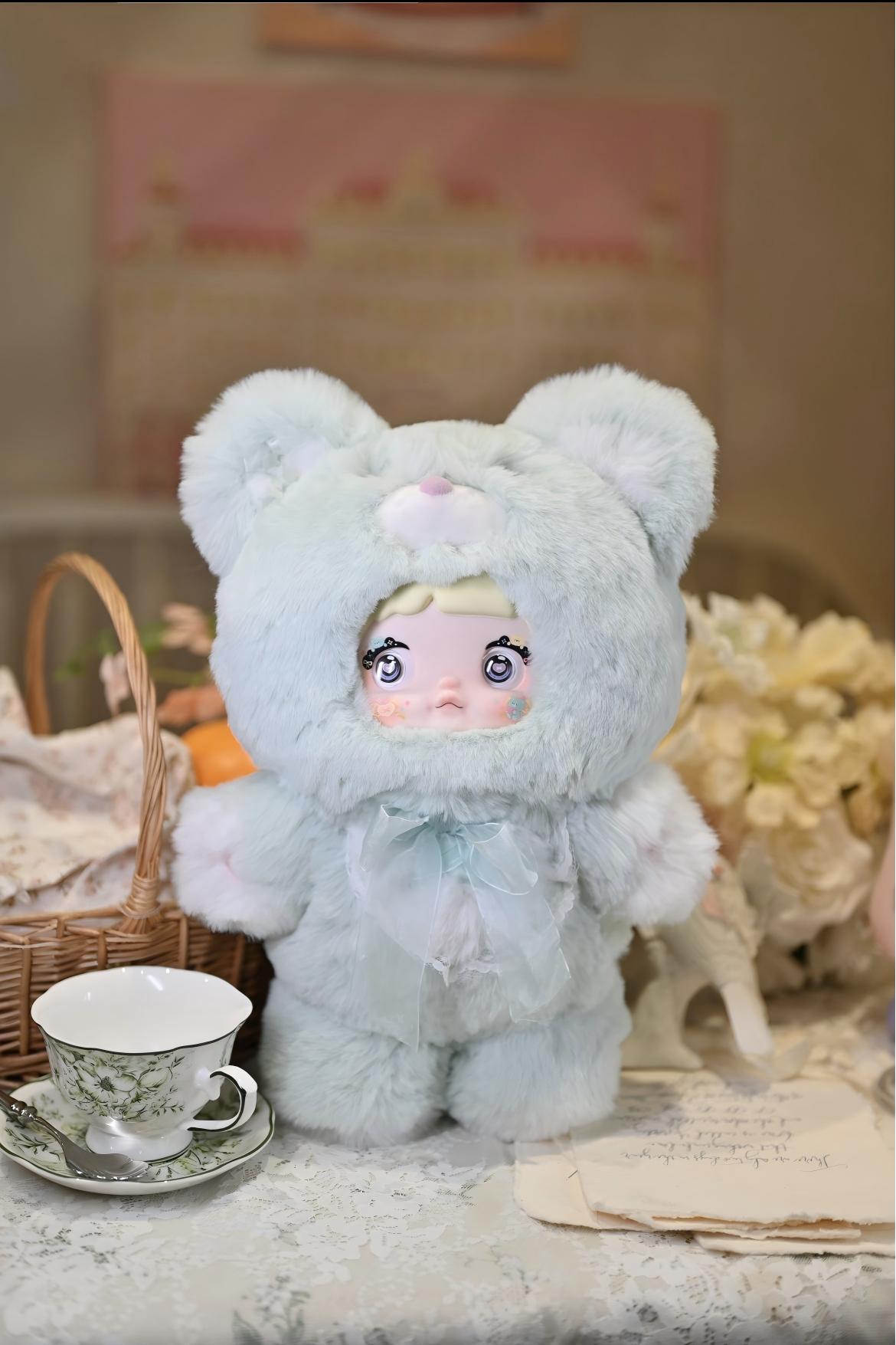 Nommi Sleepy Bear 400% Big Size Poseable Frame Plush Blind Box Collection｜8 Types + Secret｜Pajamas & Sleep Mask Included｜Cute Animal Pajamas｜Random 1 Item