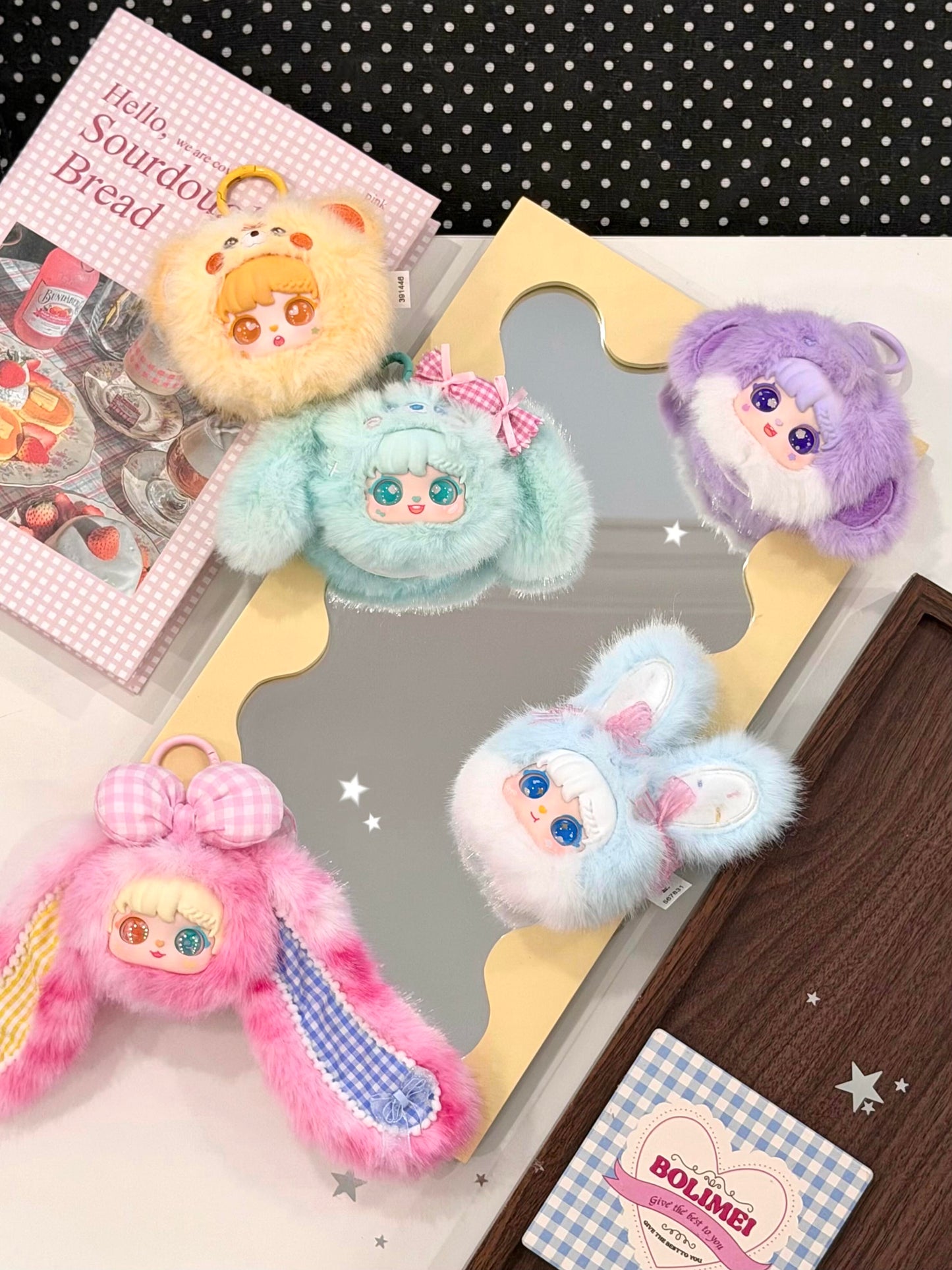 Sanmi Goddess Animal Compact Mirror Collection | Official Authentic | Plush Mini Animal Mirror Blind Box (6 Regular + 1 Secret) | Gift & Collectible