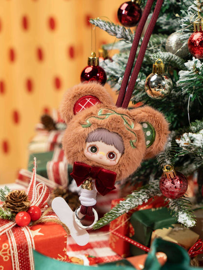 MayMei Lucky Bell Yarn Phone Strap Official Plush Charm with Jingle Bell A Cozy Winter Lucky Mascot for Phone and Bag Accessories Limited Seasonal Gift