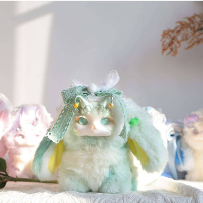 Bunny Dragon Forest Tea Party Series Plush Blind Box Collectible | Approx. 20cm | PVC Face & Soft Fur Design | 6 Regular + 1 Secret | Christmas & Birthday Gift Desktop Decor | Official Authentic