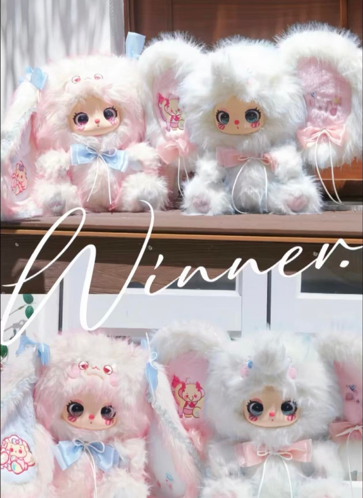 LIILA 600% Large Plush Elephant & Bunny V3 – 36cm Shiny Silver Thread Designer Plush | Blind Box Collectible